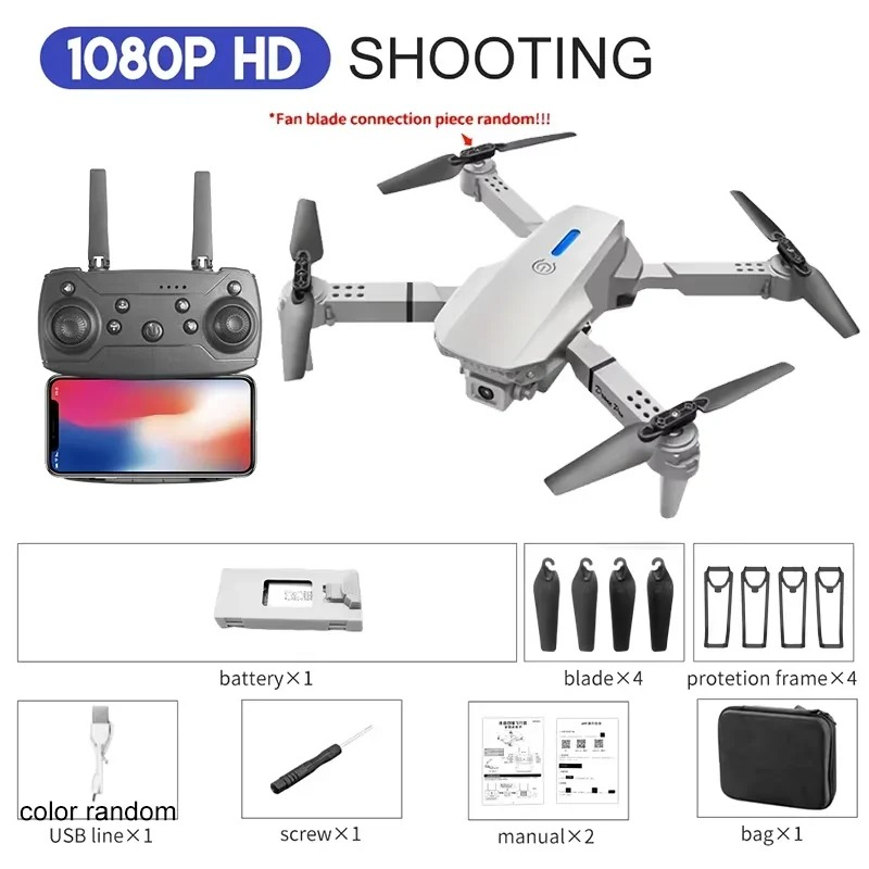 Drone E88 Rc Quadcopter - Helikopter składany E88, profesjonalny dron RC