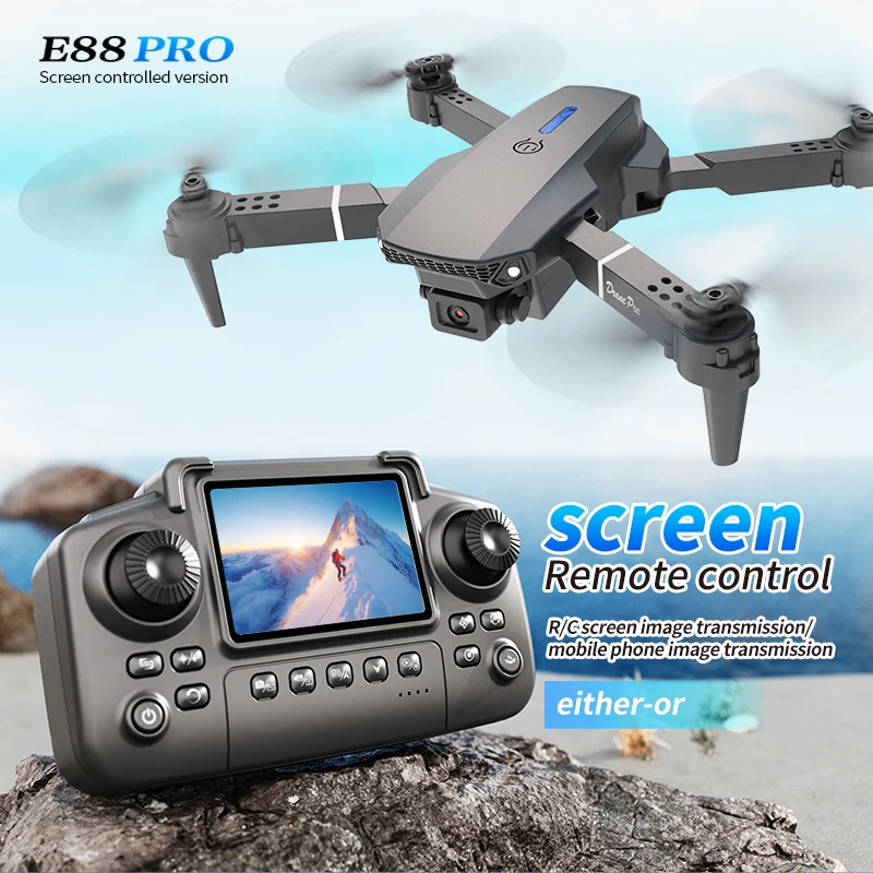 Drone E88 Rc Quadcopter - Dron E88 PRO z ekranem, kamerą