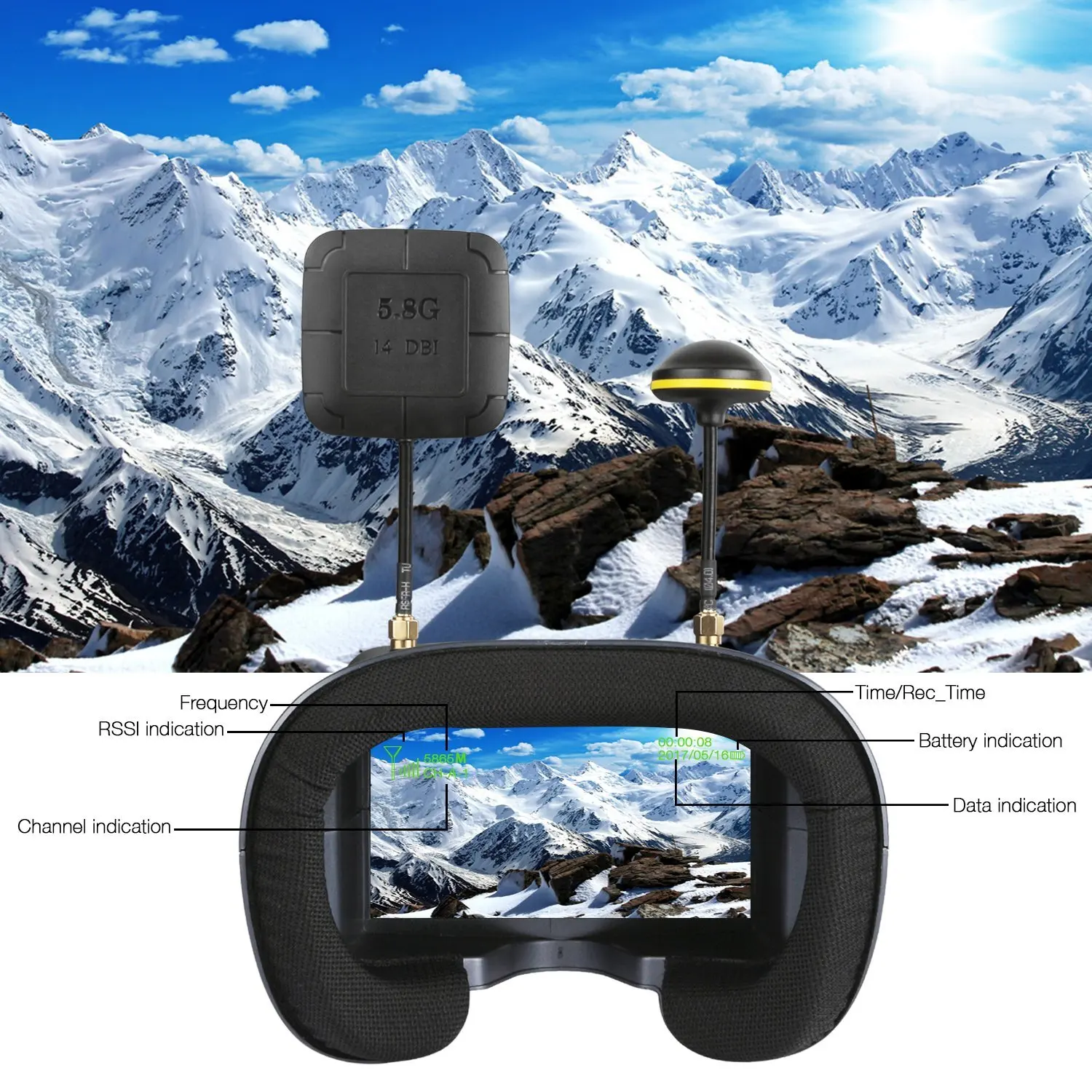 5.8G 40CH 4.3 Inch 800*480 Vid – Fpv Goggles Headset recenzja i cena